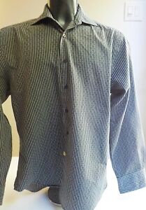JHANE BARNES Black and White Stripe/Dotted LS Shirt SZ Medium Cotton/Poly
