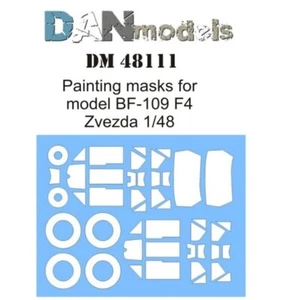 Maskenmalerei für Plastik Modellbausatz BF-109 F4 Zvezda DanModels 48111 Maßstab 1:48 - Bild 1 von 12