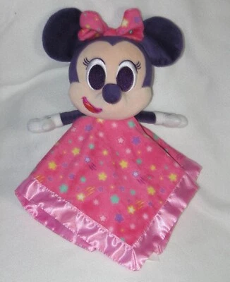 Manta de Seguridad Disney Rosa Minnie Mouse Bebé Lovey Estrellas Fugaces Cabeza Púrpura Foto 1 de 3