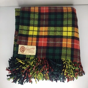 Vintage Onkaparinga Wool Throw Picnic Travel Blanket Check 155 cm x 160 cm - Picture 1 of 8
