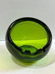 VIKING MCM GREEN GLASS ASHTRAY BOWL MID CENTURY MODERN - Picture 1 of 7