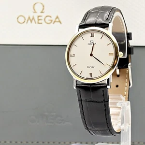 *NEAR MINT* Vintage 1990s OMEGA De Ville Cal.1378 Qz Gold Round 33mm Mens Watch - Picture 1 of 20