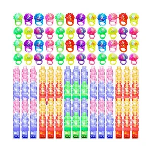 150 Pcs LED Light Up Rings Toys, LED Finger Lights, Flashing Bumpy Rings, Fla... - Picture 1 of 8