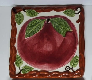 FRANCISCAN APPLE TRIVET HAND PAINTED 6 3/4" SQUARE MADE IN PORTUGAL Set of 2 - Picture 1 of 5