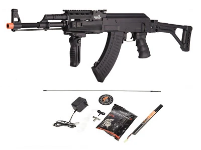 Lancer Tactical Full Auto AK-47 Airsoft AEG Rifle Gun 430FPS w/Battery & Charger