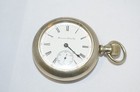 pete003- HAMPDEN WATCH CO  17 JEWEL  SKELETON BACK POCKETWATCH SILVER