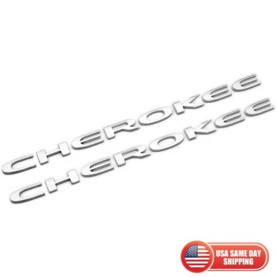 2PCS 14-21 Jeep Cherokee Front Door Nameplate Emblem Badge  Mopar Chrome Foto 1 de 3