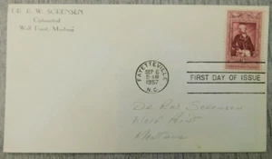 First Day Issue Fayetteville North Carolina 1957 La Fayette Stamp Envelope Cover - Picture 1 of 4