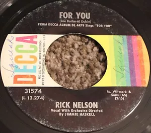 Rick Nelson That's All She Wrote b/w For You Decca 31574 45 RPM 1963 - Picture 1 of 2