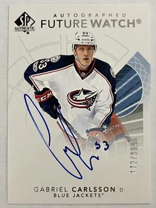 2017-18 SP Authentic Future Watch Auto Gabriel Carlsson /999 #128 Rookie Auto RC - Picture 1 of 2