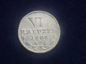 VI ( 6 ) Kreuzer 1808 Baden - selten Deutschland Germany Silber W/16/197 - Picture 1 of 2