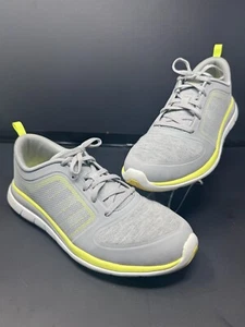 Women's Adidas NEO LABEL Sneaker Gray Yellow Fit Foam Lace Up Shoe Size 7.5 - Picture 1 of 10