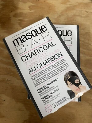 2 Boxes Masque Bar Charcoal Face Mask Brightening Cosmetic 6 Total Masks - Image 1 of 3