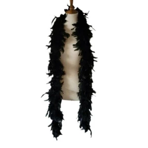 Vintage Marabou Black Feather Boa Scarf - Picture 1 of 3
