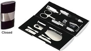Gents Chrome and Leather Travel Grooming Set - Picture 1 of 2