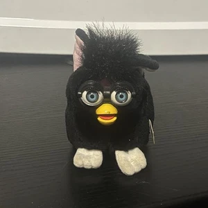 TIGER Furby Buddy Bean Bag Plush Non-Talking Black w Blue Eyes - Picture 1 of 5