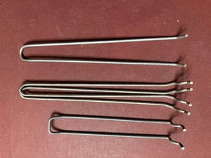 4 Pieces Of Steel Double Loop Peg Board Hooks 3 - 1/8" x 9" And 1 - 1/8" x 7" - Picture 1 of 5