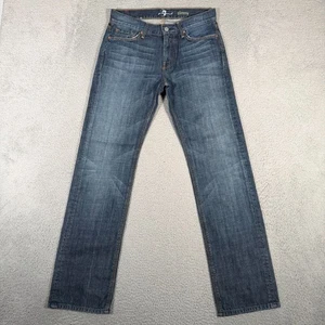7 For All Mankind Jeans Herren 31x32 Slimmy Straight Denim Dark Wash Freizeit Blau - Bild 1 von 9