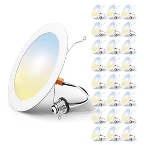 FREELICHT 24 Pack Retrofit LED Recessed Lighting 6 Inch OPED BOX MSRP $129 NEW - Picture 1 of 5