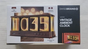 SwissBrand Vintage Ambient Clock - Glowing LED Light - Dual Port Charging - Bild 1 von 11