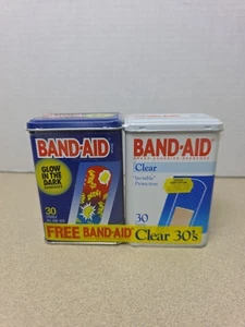Vintage Band Aid Tin Box Glow In The Dark And Clear Sealed New 1991 - Picture 1 of 8