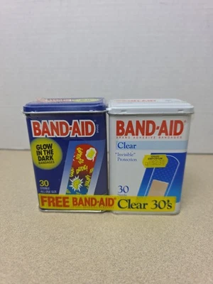 Vintage Band Aid Tin Box Glow In The Dark And Clear Sealed New 1991 - Image 1 of 4