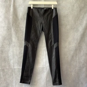 BB Dakota Isaac schwarze Leder- und Ponté-Leggings Größe 6 neu ohne Etikett - Bild 1 von 7