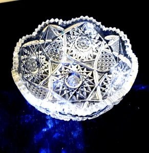 Sierra de vidrio de corte de cristal brillante americano de colección tazón de dientes cortado a claro hecho en EE. UU. - Imagen 1 de 11