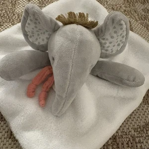 Doudou et Compagnie Couleurs Savane Elephant Knotted Baby Secure Blanket Lovey - Picture 1 of 18