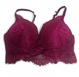 La Senza Pink Hello Sugar Plunge Padded Underwire Push-up Bra 32C - Picture 1 of 4