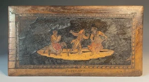 Antique Sorrento Italian Marquetry Folding Wood Miniature Stool Table Victorian - Picture 1 of 14