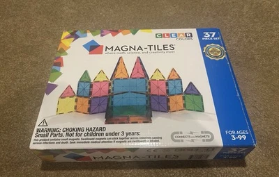 MAGNA-TILES Clear Colors 37 Piece Magnetic Building Set BRAND NEW + BONUS 18 pcs - Image 1 of 4