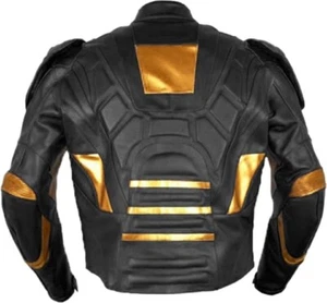 Nueva chaqueta de cuero negra para motociclista corredor deportivo I Man para hombre - acolchada - Imagen 1 de 4