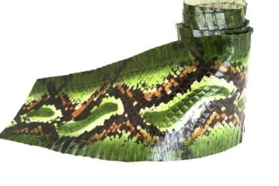 real Cobra SNAKESKIN SNAKE SKIN Hide Tanned Exotic Leather Python Print Green - Image 1 of 4