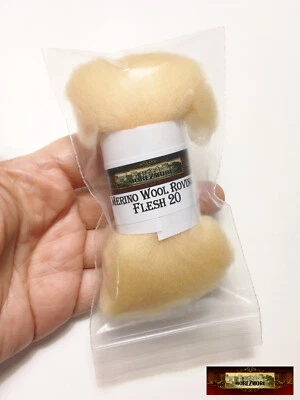 HR021-005 MOREZMORE YELLOW FLESH 5g Merino Fine Wool Roving 66S for Needle Felt - Image 1 of 4