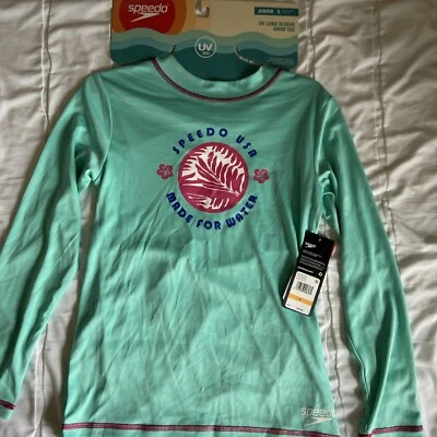 NEW SPEEDO UV 50+ LONG SLEEVE SWIM TEE JUNIOR SIZE S - Image 1 of 4