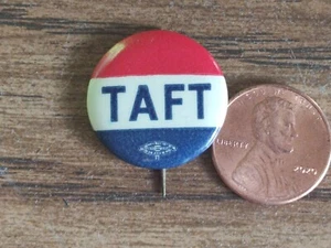 William H Taft 1908 campaign pin button political president red white blue nice! - Picture 1 of 3