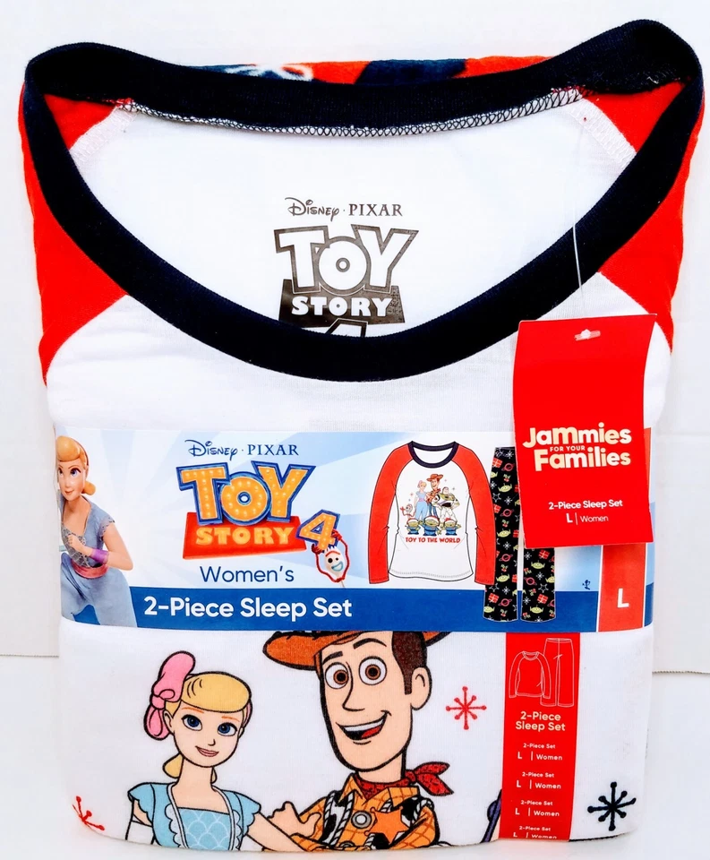 Disney Pixar Toy Story 4 Womens Pajamas 2 Piece Sleep Set Large Fleece