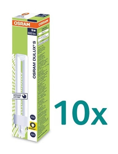 10x Osram DULUX S 9W  (827,830,840)  G23 Sockel  Energiesparlampe 2-PIN  167mm - Bild 1 von 1