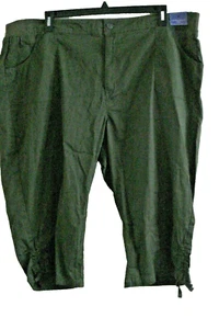Ladies Plus Capri Pants Olive Green Size 2X Laura Scott New - Picture 1 of 2