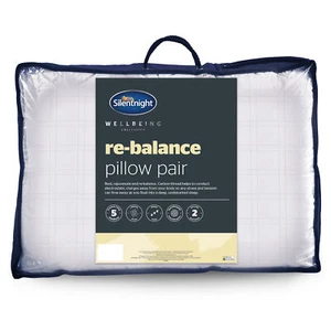 Silentnight Pillow Pair Wellbeing Rebalance Carbon Threads Bed Support Luxury - Picture 1 of 4