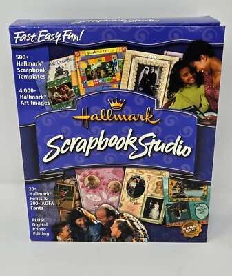 Hallmark Scrapbook Studio 2001 Windows 95 98 XP Sealed CD-ROM Original Box - Image 1 of 4