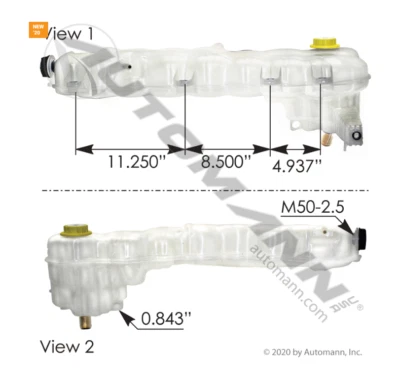 Depósito de refrigerante Freightliner 575.10115 A0532836000 A05-32836-000 Foto 1 de 2