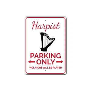 Harpist Parking Sign, Harpist Decor, Harpist Aluminum Metal Decor Sign - Picture 1 of 4