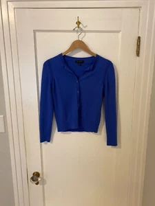 Banana Republic 100% Merino Wool Cardigan Blue Size M - Picture 1 of 4