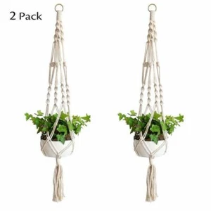 2 Pack Makramee Blumenampel 41'' Wand Blumentöpfe zum Aufhängen-Pflanzenhalter - Bild 1 von 12