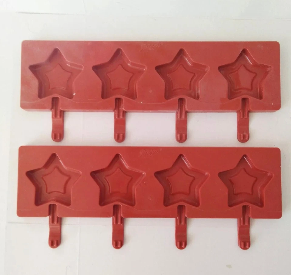 2 x SILIKOMART EASY POP SILICONE MOLDS FOR 8 LOLLIPOP OR  CHOCOLATE STAR SHAPED - Image 1 of 1