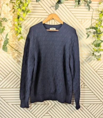 Jack Spade Men's Navy Crew Pullover Sweater Chunky Wool Blend Kate Spade XL - Image 1 of 4