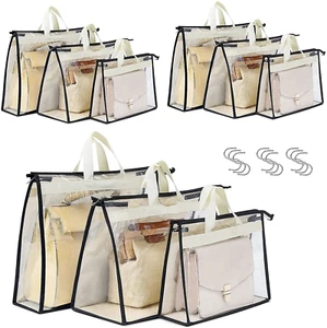 9 Pack Dust Bags for Handbags, Clear Handbag Storage, Purse Storage Organizer fo - Picture 1 of 6