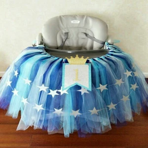 Party TUTU Tulle Table Skirt High Chair Baby Birthday Pink Decor Supplies Modern - Picture 1 of 20